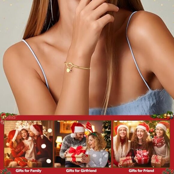 Dainty Gold Plated Knot Bangle Bracelet Adjustable Elegant Minimal Jewelry - Picture 5 of 8